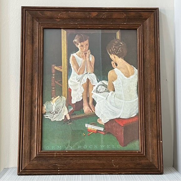 Norman Rockwell Wall Decor Vintage 97s Norman Rockwell Girl At The